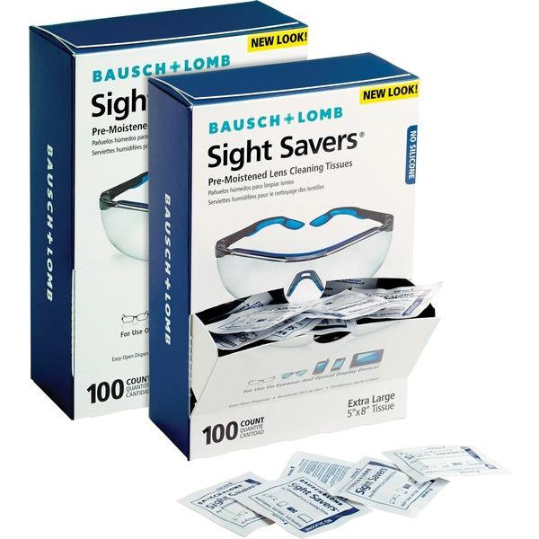  Bausch + Lomb Sight Savers Lens Cleaning Tissues - For Eyeglasses, Monitor, Camera Lens - Anti- Fog, Anti- Static, Pre- Moistened, Silicone- Freebox - 200/Bundle - Multi