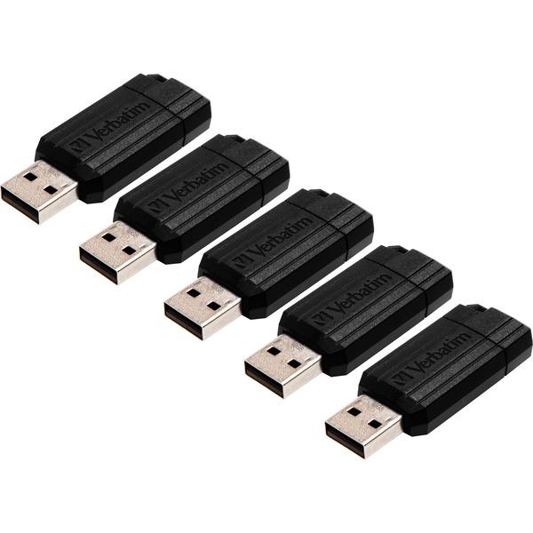 Verbatim PinStripe USB Drive - 16 GB - USB 2.0 - Black