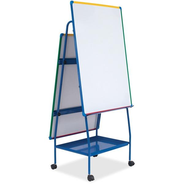  Bi- Office Magnetic Adjustabledoublee- Sided Easel - White Surface - Rectangle - Assembly Required - 1 Each