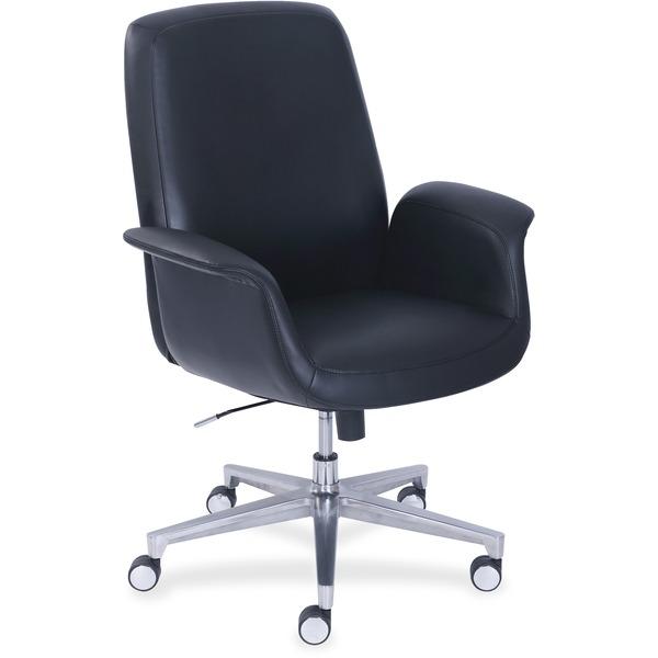 La-Z-Boy ComfortCore Gel Seat Collaboration Chair - Black Faux Leather Seat - Black Faux Leather Back - 20.3