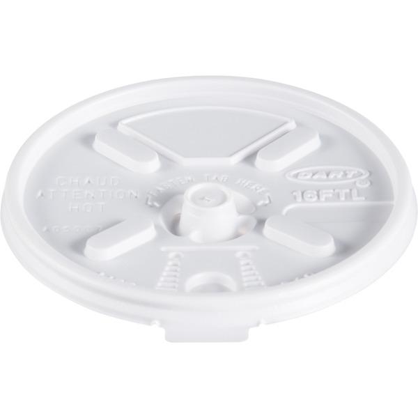 Dart Lift N Lock Cup Lids - Dome - Plastic - 1000 / Carton - White, Translucent
