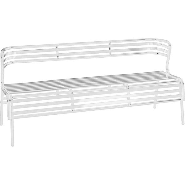 Safco CoGo Indoor/Outdoor Steel Bench with Back - White - Steel - 61