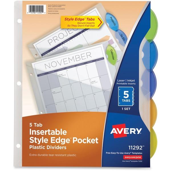 Avery® Style-Edge Insertable Dividers with Pockets - 11