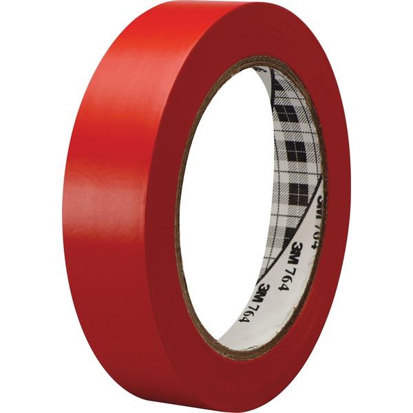 3M General-Purpose Vinyl Tape 764 - 36 yd Length - 5 mil Thickness - Rubber - 4 mil - Polyvinyl Chloride (PVC) Backing - 1 Roll - Red