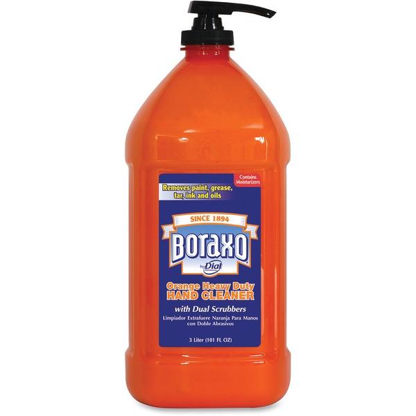 Dial Boraxo Orange Heavy Duty Hand Cleaner - 101.4 fl oz (3 L) - Pump Bottle Dispenser - Grease Remover, Grime Remover, Ink Remover, Tar Remover - Hand, Skin - Orange - Heavy Duty, Moisturizing - 1 Ea