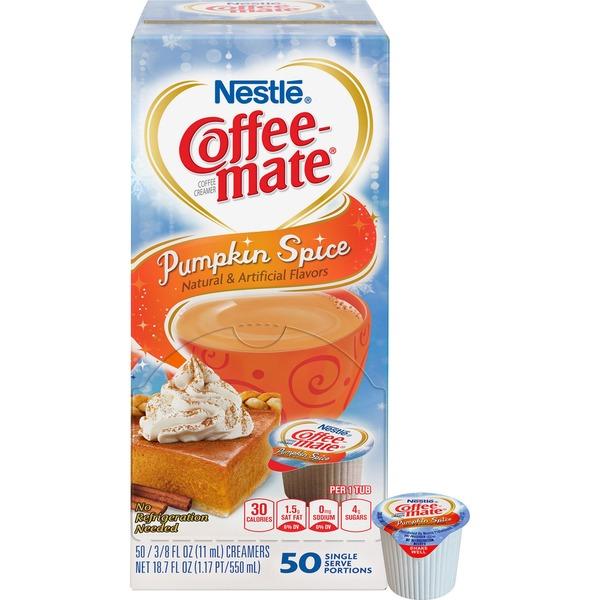 Nestlé® Coffee-mate® Coffee Creamer Pumpkin Spice - liquid creamer singles - Pumpkin Spice Flavor - 0.38 fl oz (11 mL) - 50/Box - 1 Serving