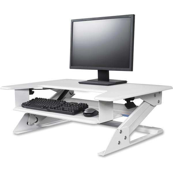 Kantek Desktop Riser Workstation Sit To Stand White - Up to 24