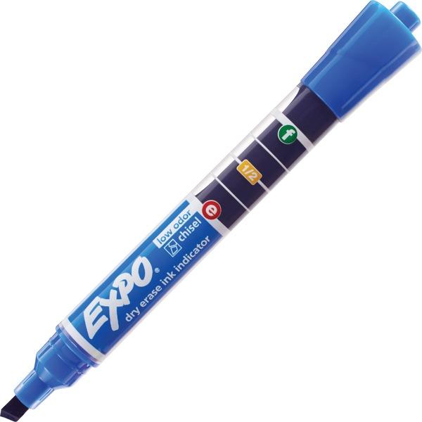 EXPO Dry-Eraser Marker - Ink Indicator - Chisel Marker Point Style - Blue - 1 Each