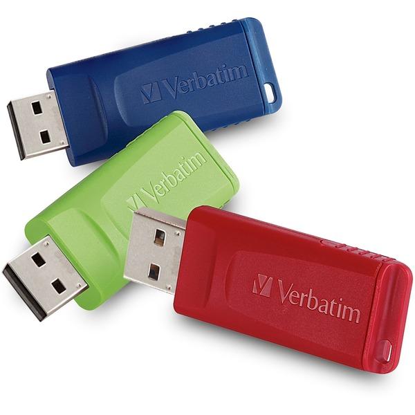 32GB Store 'n' Go USB Flash Drive - 3pk - Red, Blue, Green