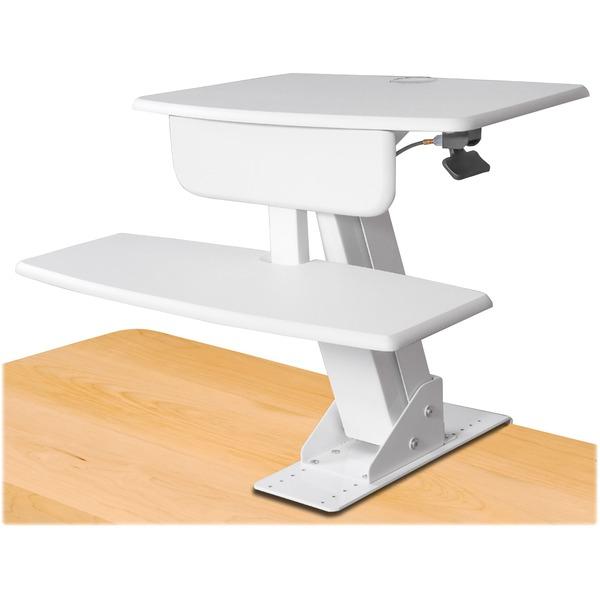 Kantek Desk Clamp On Sit To Stand Workstation White - 25 lb Load Capacity - 22