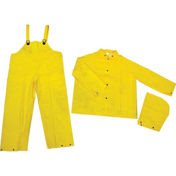 River City Three-piece Rainsuit - Recommended for: Agriculture, Construction, Transportation, Sanitation, Carpentry, Landscaping - 3-Xtra Large Size - Water Protection - Snap Closure - Polyester, Poly
