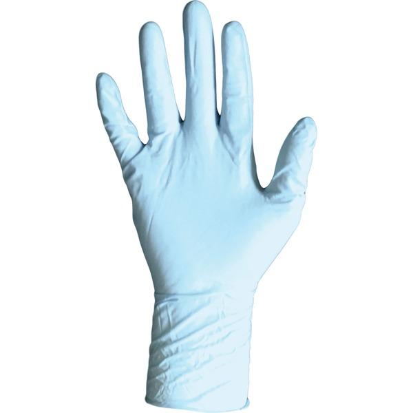 DiversaMed 8 mil Disposable Powder-free Nitrile Exam Gloves - Chemical Protection - Large Size - Nitrile - Blue - Beaded Cuff, Puncture Resistant, Textured Grip, Powder-free, Ambidextrous, Chemical Re
