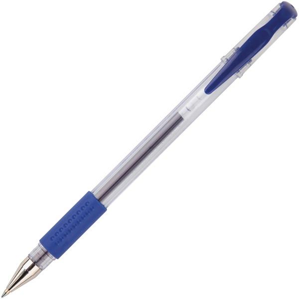 Integra Gel Ink Stick Pens - Blue Gel-based Ink - Clear Barrel - 12 / Dozen