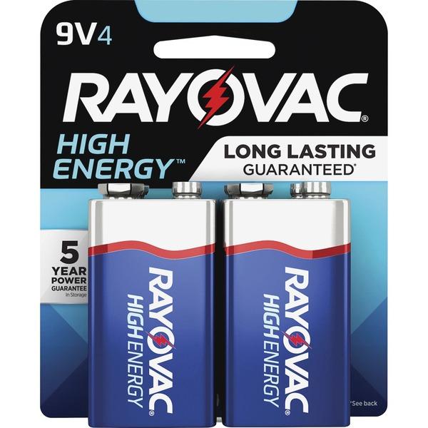 Rayovac Alkaline 9 Volt Battery - For Multipurpose - 9 V DC - Alkaline - 4 / Pack