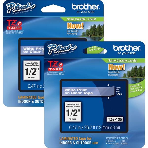  Brother P- Touch Tze Laminated Tape Cartridges - 1/2 
