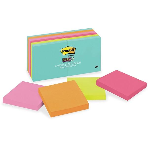 Post-it® Super Sticky Notes - Miami Color Collection - 1080 x Multicolor - 3
