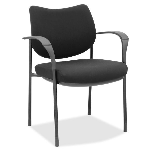 Lorell Fabric Back Guest Chair - Fabric Seat - Fabric Back - Plastic Frame - Black - 24.6