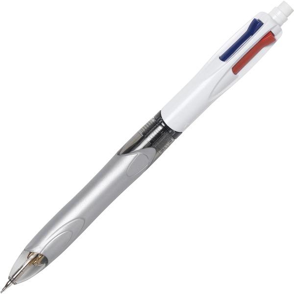 BIC 4-color .7mm Retractable Pen - 2HB Pencil Grade - 0.7 mm Lead Size - Black, Blue, Red Ink - Assorted Lead - 1 Pack