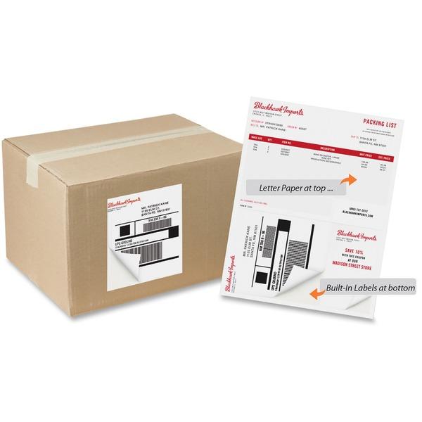 Sparco Laser, Inkjet Print Integrated Label Form - 250 / Pack - White
