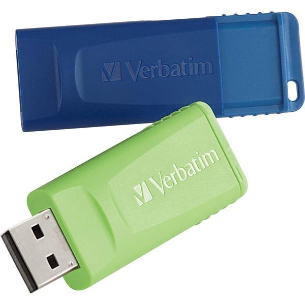 Verbatim 16GB Store 'n' Go USB Flash Drive - 2pk - Blue, Green - 16 GB - USB - Blue, Green - Lifetime Warranty