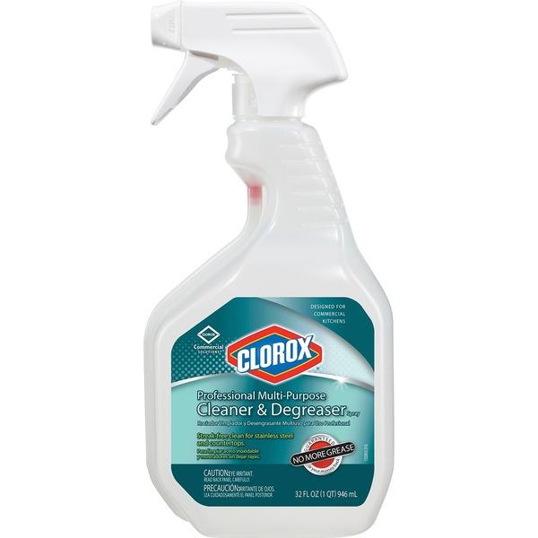 Clorox Professional Multi-purpose Cleaner/Degreaser Spray - Spray - 32 fl oz (1 quart) - 1 Each - Clear