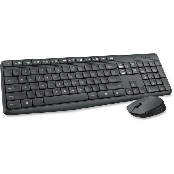  Logitech Keyboard & Mouse (Keyboard English Layout Only)- Usb Wireless Rf English - Black - Usb Wireless Rf Optical - Scroll Wheel - Qwerty - Black - Aaa, Aa - Compatible With Desktop Computer (Pc, L