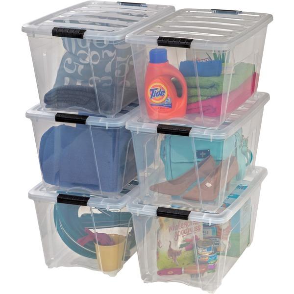 IRIS Stackable Clear Storage Boxes - Internal Dimensions: 16.10