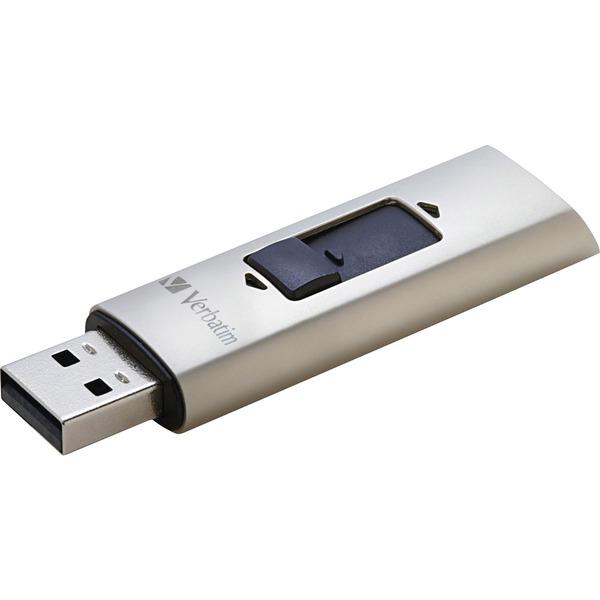 Verbatim 128GB Store 'n' Go Vx400 USB 3.0 Flash Drive - Silver - 128 GB - USB 3.0 - Silver - Lifetime Warranty