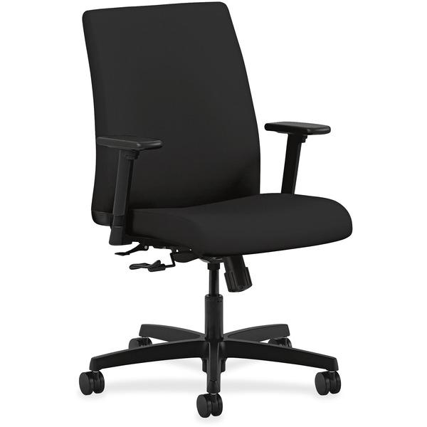 HON Ignition Low-Back Task Chair - Black Fabric Seat - Black Frame - 27.5