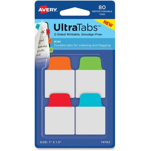Avery® Mini Ultra Tabs - 2-sided Writable - Repositionable - Write-on Tab(s) - 1.50