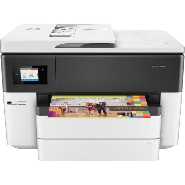 HP Officejet Pro 7740 Inkjet Multifunction Printer - Color - Copier/Fax/Printer/Scanner - 34 ppm Mono/34 ppm Color Print - 4800 x 1200 dpi Print - Automatic Duplex Print - 1200 dpi Optical Scan - 500 