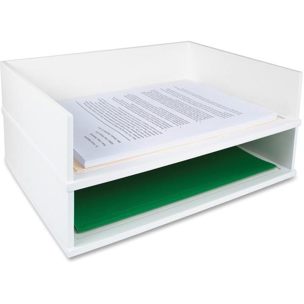 Victor W1154 Pure White Stacking Letter Tray - 3.3