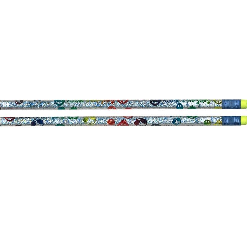 Moon Products Attitude/Everything Themed Pencils - #2 Lead - Silver Barrel - 12 / Dozen