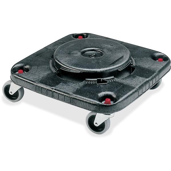 Rubbermaid Commercial Brute Square Container Dolly - 300 lb Capacity - Plastic - Black - 1 Each