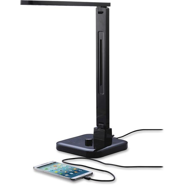 Lorell Smart LED Desk Lamp - Black - Desk Mountable - for Desk, Table