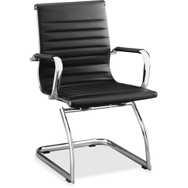 Lorell Modern Chair Mid-back Leather Guest Chairs - 2/CT