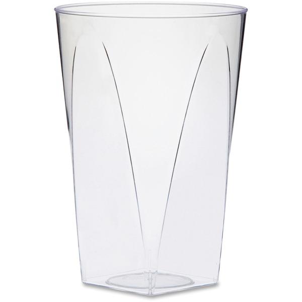 Milan WNA Comet Square-to-Round Tumbler - 10 fl oz - Square-to-Round - 16 / Pack - Clear - Polystyrene - General Purpose