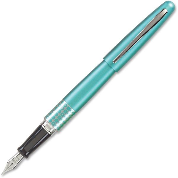 Pilot MR Retro Pop Fountain Pen - Fine Pen Point - Refillable - Black Gel-based Ink - Turquoise Barrel - 1 Each