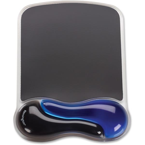 Kensington Duo Gel Wave Mouse Pad Wrist Pillow - Black & Blue