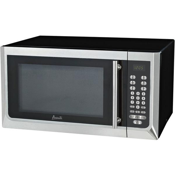 Avanti 1,000-watt Microwave - Single - 11.97 gal Capacity - Microwave - 10 Power Levels - 1000 W Microwave Power - 120 V AC - Glass - Countertop - Black, Stainless Steel