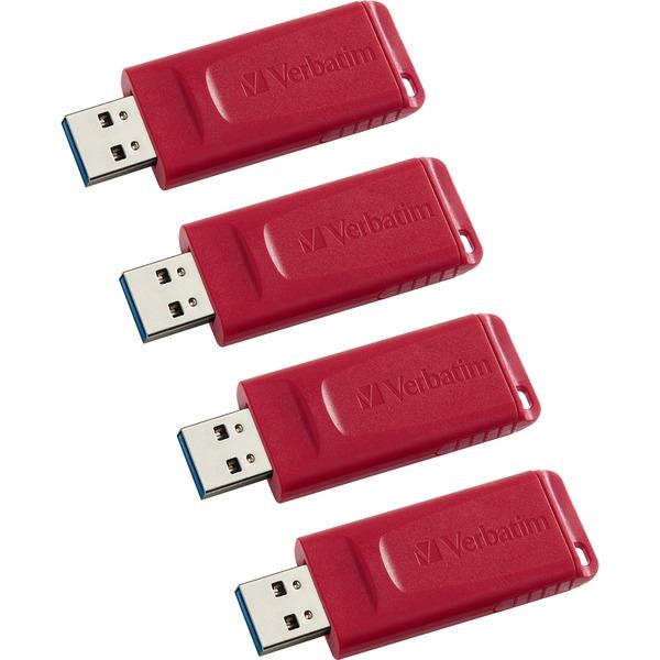 Verbatim 16GB Store 'n' Go USB Flash Drive - 4-pack - Red - 16 GB - USB - Red