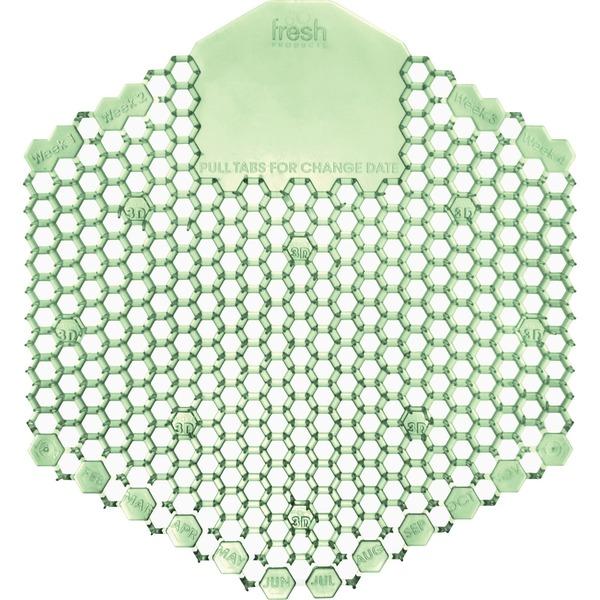 Fresh Products Wave 3D Urinal Freshener Deodorizer - Cucumber Melon - Lasts upto 30 Day - Deodorizer, Flexible, Translucent - 10 / Box - Green