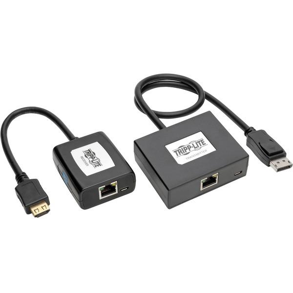 Tripp Lite Display Port to HDMI Over Cat5/6 Video Extender Transmittor & Receiver - 1 Input Device - 1 Output Device - 150 ft Range - 2 x Network (RJ-45) - 2 x USB - 1 x HDMI Out - DisplayPort - Full 