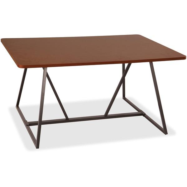 Safco Oasis Sitting-Height Teaming Table - High Pressure Laminate (HPL), Cherry Top - 60