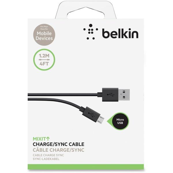 Belkin Tangle Free Micro USB ChargeSync Cable - 4 ft USB Data Transfer Cable