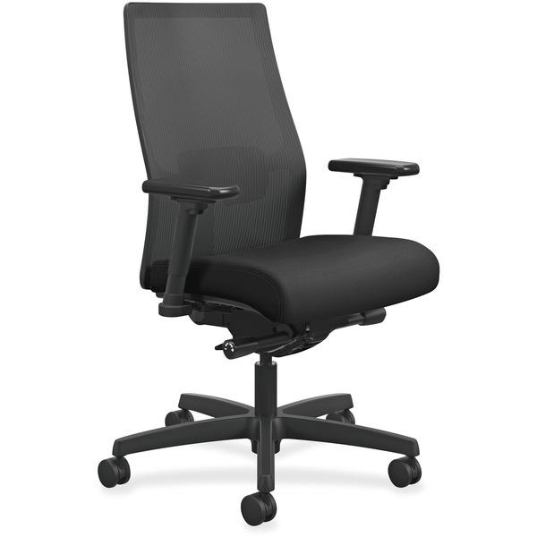 HON Ignition Mesh Back Task Chair - Fabric Seat - 5-star Base - Black - 27