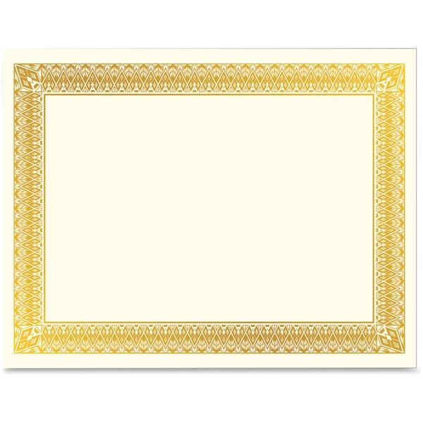 Geographics Gold Foil Certificate - Laser, Inkjet Compatible - Gold with Gold Border - 15 / Pack