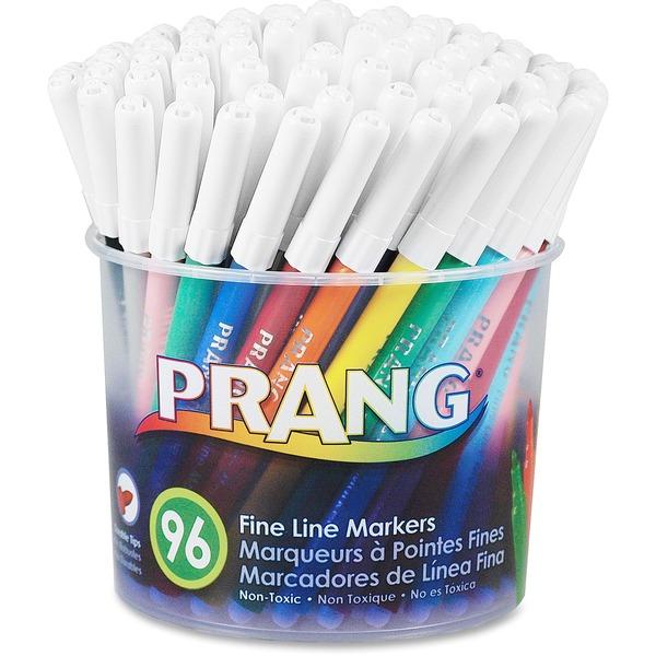 Prang Fine Line Classic Markers Set - Fine Marker Point - 2.75 mm Marker Point Size - Black, Blue, Brown, Gray, Green, Light Blue, Light Green, Orange, Pink, Purple, Red, ...