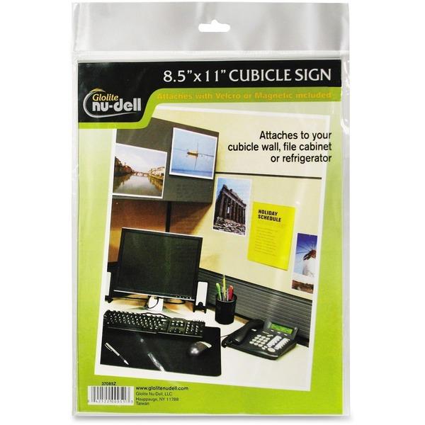 NuDell Cubicle Sign Holder - 1 Each - 8.5