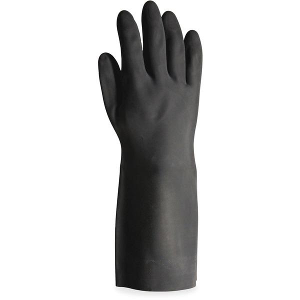 ProGuard Long-sleeve Lined Neoprene Gloves - Medium Size - Unisex - Neoprene - Black - Chemical Resistant, Embossed Grip, Extra Heavyweight, Flock-lined, Tear Resistant, Oil Resistant, Grease Resistan